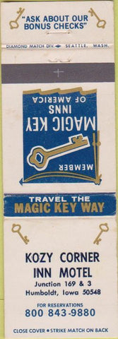 Matchbook Cover - Kozy Corner Inn Motel Humboldt IA