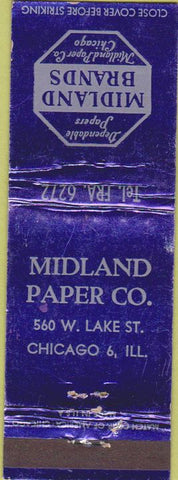 Matchbook Cover - Midland Paper Co Chicago IL