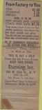 Matchbook Cover - Stunning Inc New York City women's clothes dresses POOR