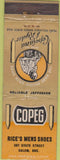 Matchbook Cover - Copes Rice's Mens Shoes Salem OR