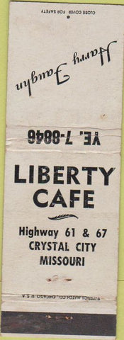 Matchbook Cover - Liberty Cafe Crystal City MO WEAR