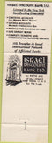 Matchbook Cover - Israel Discount Bank New York City