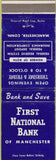 Matchbook Cover - First National Bank Manchester CT