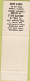 Matchbook Cover - State Savings Loan Cleveland OH