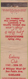 Matchbook Cover - Embassy Club Oakland CA WORN