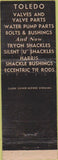 Matchbook Cover - Toledo Valves Baltimore MD