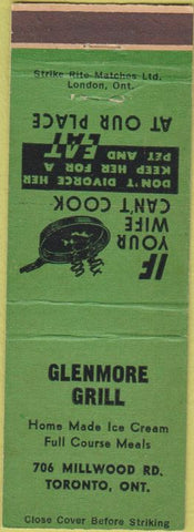 Matchbook Cover - Glenmore Grill Toronto ON