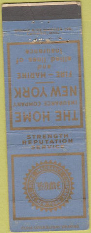 Matchbook Cover - Home Insurance Co of New York WORN