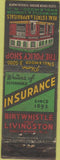 Matchbook Cover - Policy Shop Insurance Englewood NJ