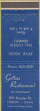 Matchbook Cover - Gettas Restaurant London ON
