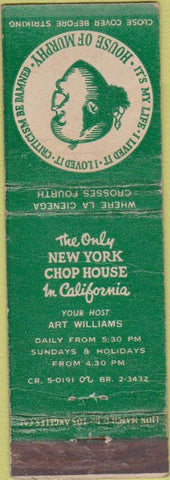 Matchbook Cover - House Of Murphy Los Angeles CA WEAR