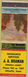 Matchbook Cover - JA Braman Insurance Atlantic IA