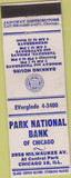Matchbook Cover - Park National Bank Chicago IL