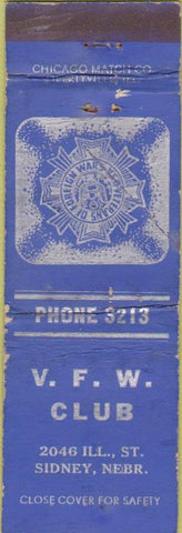 Matchbook Cover - VFW Sidney NE WEAR