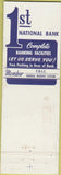 Matchbook Cover - First National Bank Biloxi MS