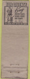 Matchbook Cover - Hotel Leggett Fairfield IA WWII POOR