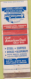 Matchbook Cover - American Steel Warehouse Portland OR WEAR