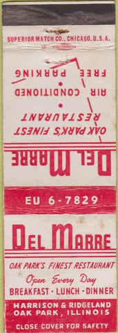 Matchbook Cover - Del Marre Oak Park IL CREASE