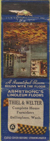 Matchbook Cover - Armstrong Linoleum Bellingham WA PINHOLES