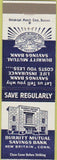 Matchbook Cover - Burritt Mutual Savings Bank New Britain CT