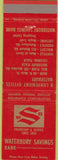 Matchbook Cover - Waterbury Savings Bank CT