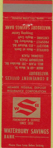 Matchbook Cover - Waterbury Savings Bank CT