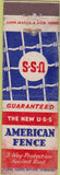 Matchbook Cover - American Fence WORN