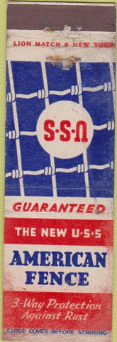 Matchbook Cover - American Fence WORN