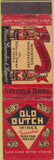 Matchbook Cover - Old Dutch Wines Spitzer Bros