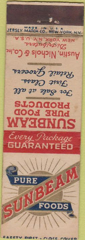 Matchbook Cover - Sunbeam Foods New York City Safety First