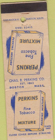 Matchbook Cover - Perkins Fine Pipe Tobacco Boston MA