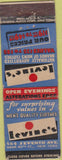 Matchbook Cover - Levine's New York City Men's clothes WEAR