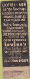 Matchbook Cover - Levine's New York City Men's clothes WEAR