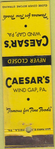 Matchbook Cover - Caesar's Wind Gap PA WEAR