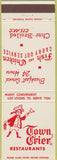 Matchbook Cover - Town Crier Restaurants chain