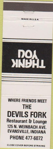Matchbook Cover - Devils Fork Evansville IN