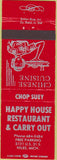 Matchbook Cover - Happy House Restaurant Niles MI Chinese Food