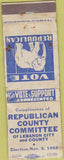 Matchbook Cover - Republican County Committee Lebanon City OR? POOR