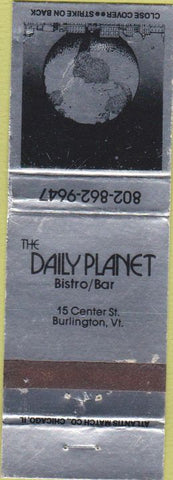 Matchbook Cover - Daily Planet Bistro Bar Burlington VT