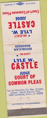 Matchbook Cover - Lyle W Castle Judge Cincinnati OH