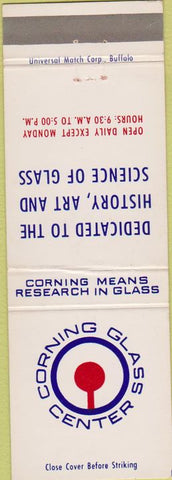 Matchbook Cover - Corning Glass Center Corning NY History of Glass
