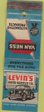 Matchbook Cover - Levin's Auto Supply  Van Ness Northern CA Chain WORN