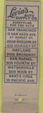 Matchbook Cover - Levin's Auto Supply  Van Ness Northern CA Chain WORN