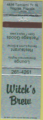 Matchbook Cover - Witch's Brew Restaurant Naples FL