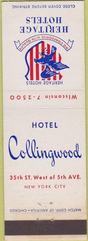 Matchbook Cover - Hotel Collingwood New York City STAIN