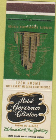 Matchbook Cover - Hotel Governor Clinton New York City