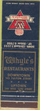 Matchbook Cover - Whyte's Restaurants New York City