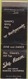 Matchbook Cover - Doc Clearie's Hill Top Sky Room Redding CA WEAR