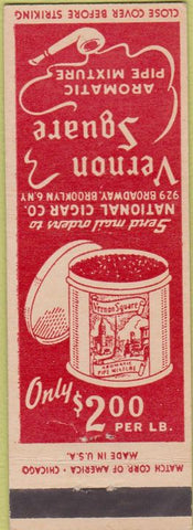 Matchbook Cover - Vernon Square Pipe Tobacco Brooklyn NY