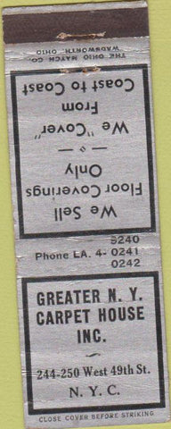 Matchbook Cover - Greater NY Carpet Hosue New York City WEAR